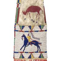 Edith Claymore (Miniconjou, 1858-1910) Attributed, Cheyenne River Pictorial Tobacco Bag