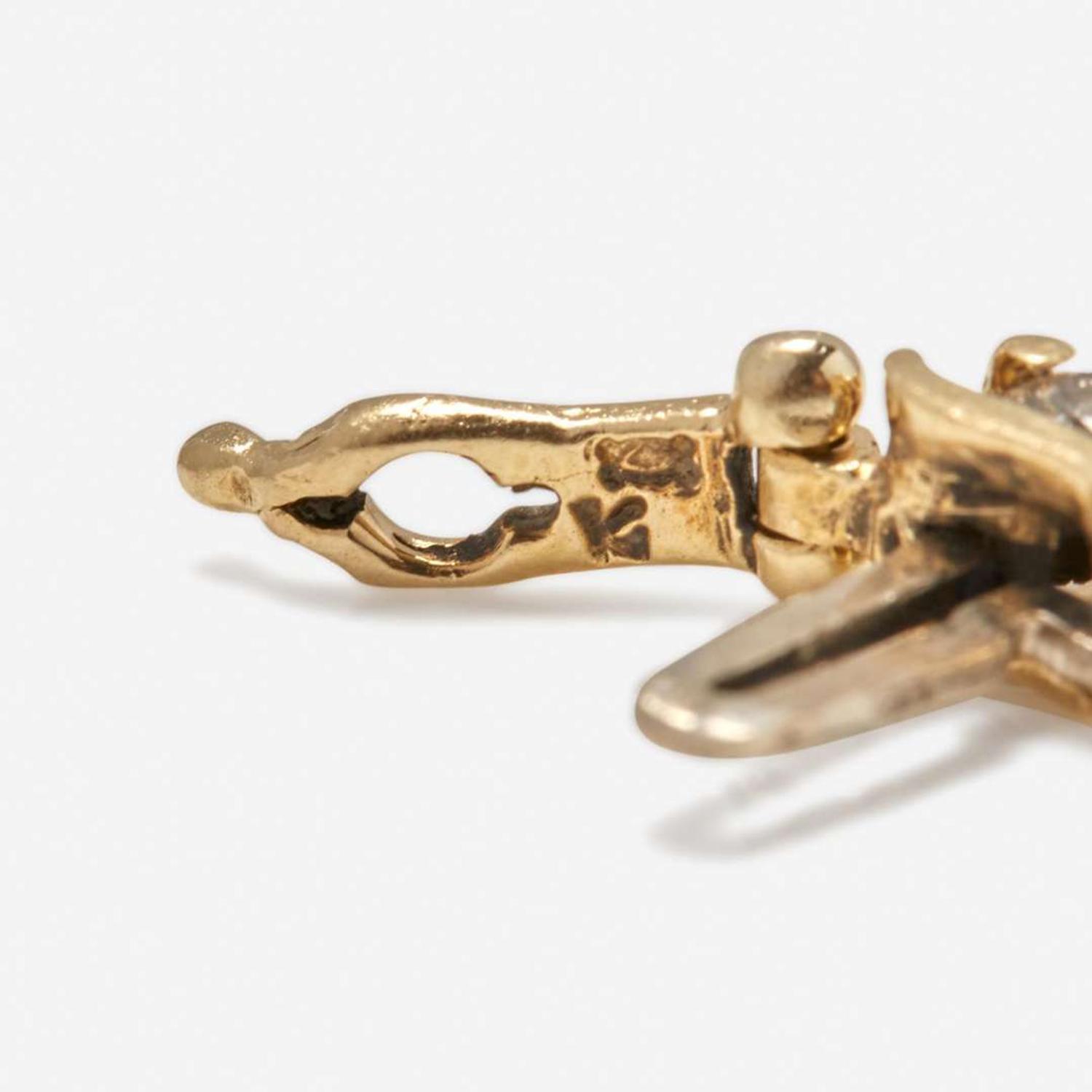 A 14K Yellow Gold and Diamond Bracelet