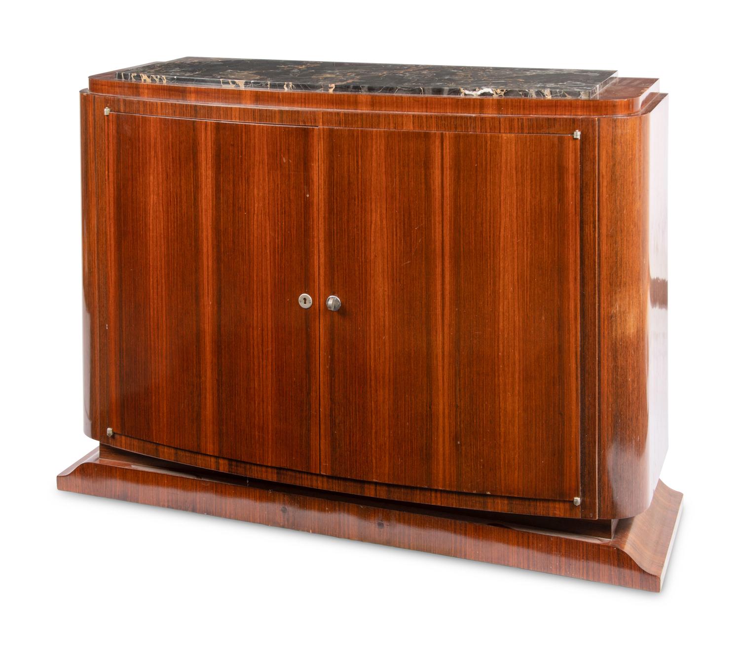 An Art Deco Rosewood Marble-Top Cabinet