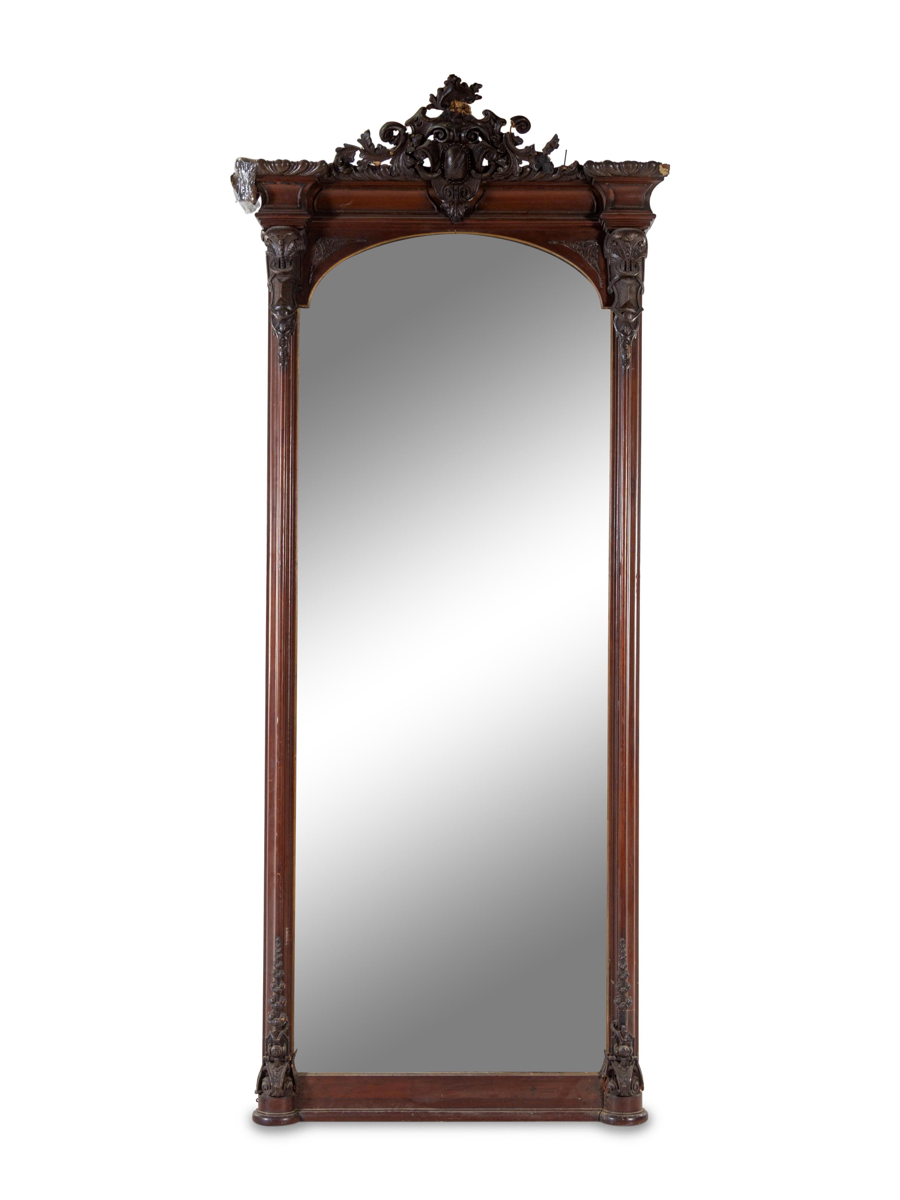 A Carved Victorian Pier Mirror