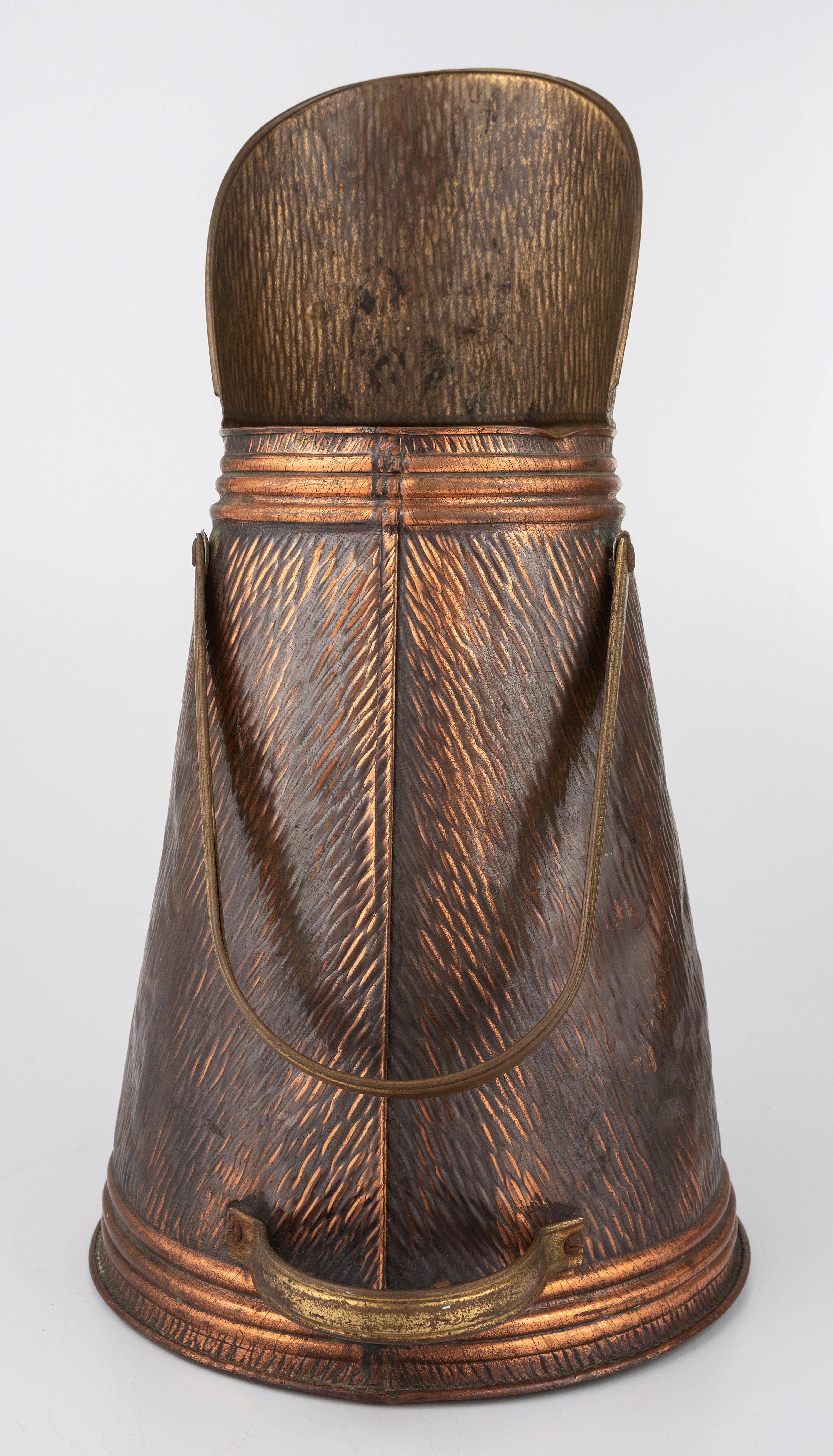 [WILD WEST SHOWS]. Buffalo Bill Cody copper coal scuttle. N.p., n.d.