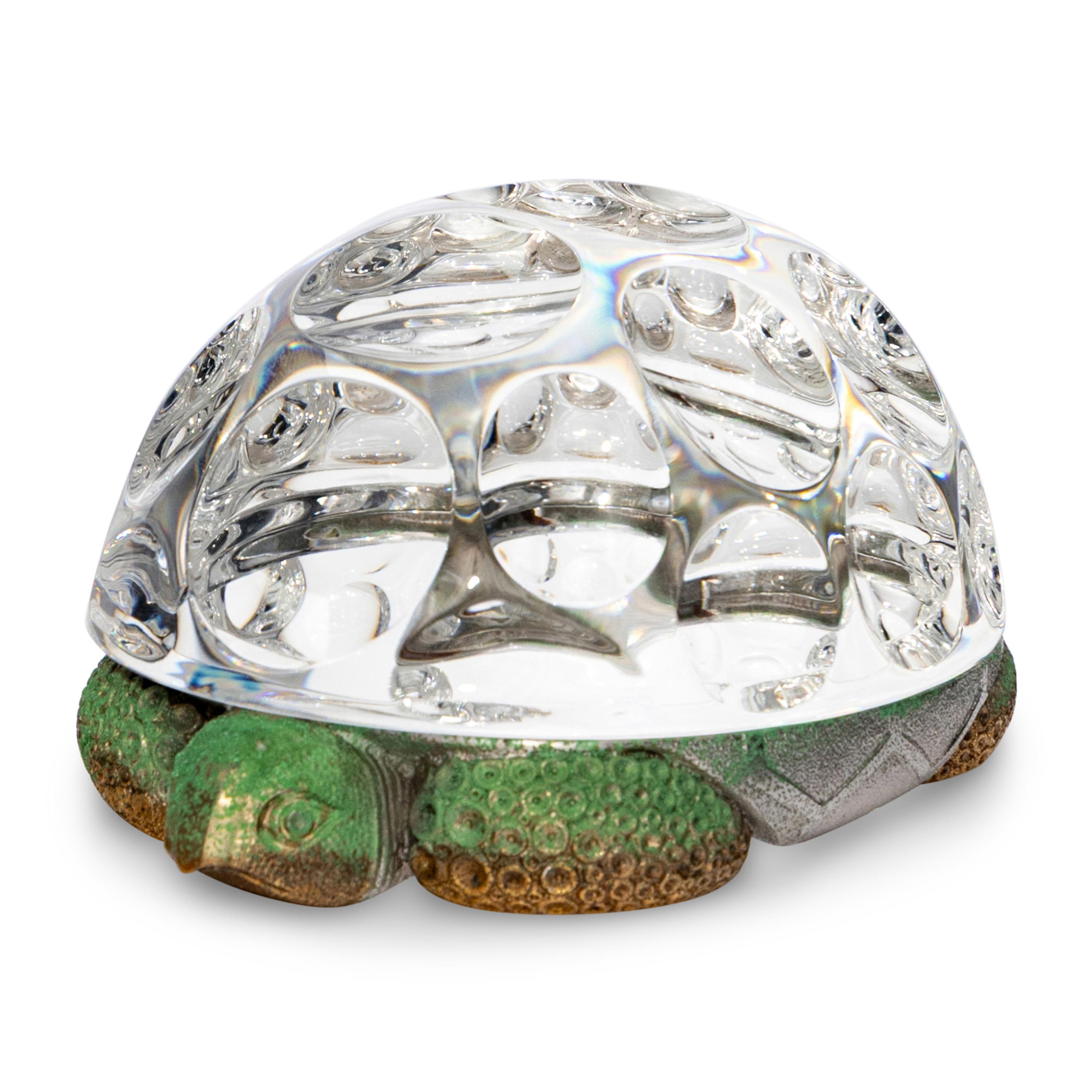 A Steuben Glass And Vermeil Sculpture Of A Turtle
