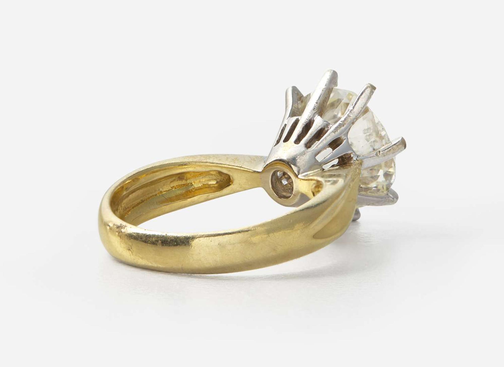 An 18K Yellow Gold and Diamond Ring 4.01 Carat Old Mine-Cut Diamond, GIA Certified