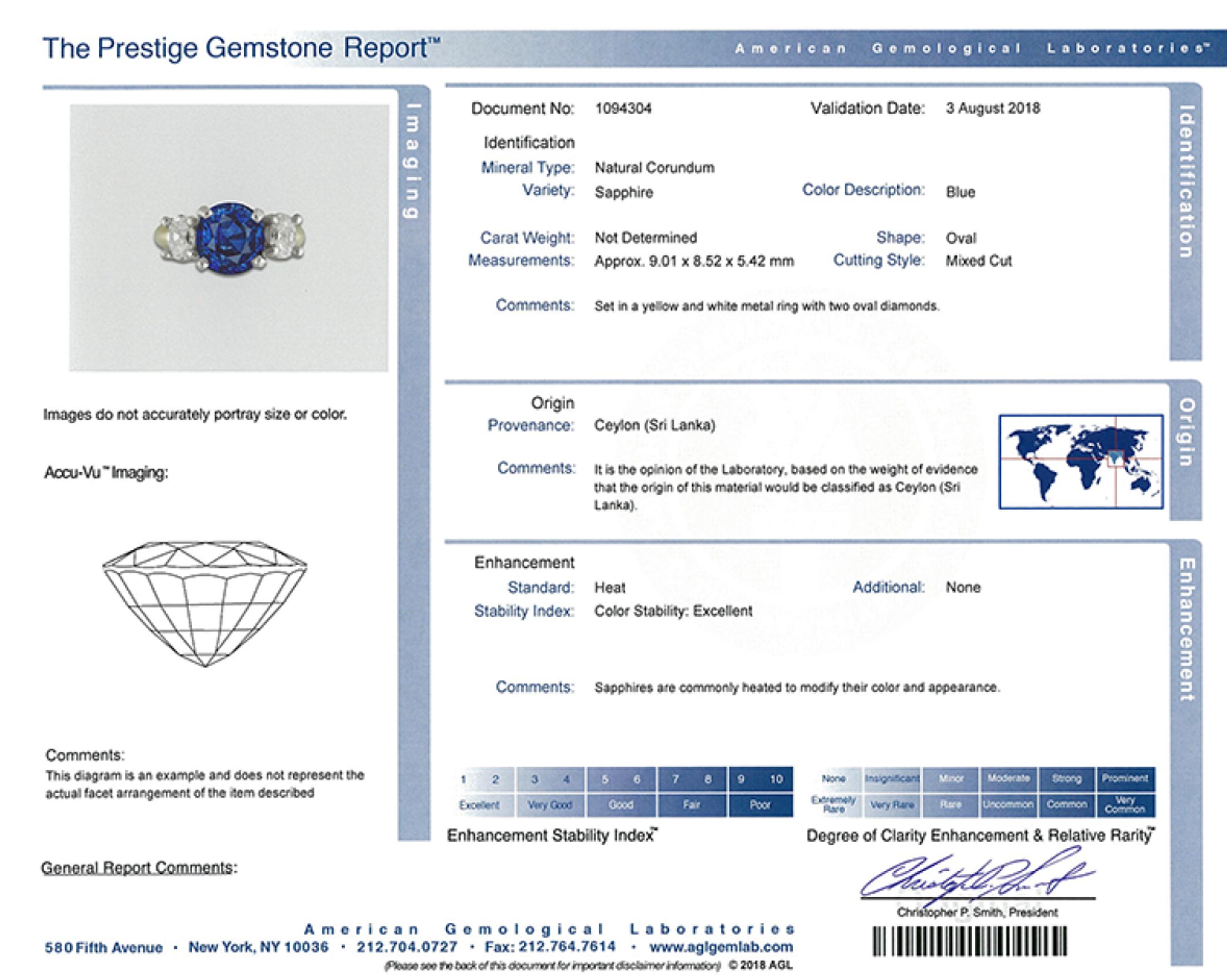 Ceylon Sapphire and Diamond Ring