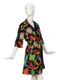 VERSACE, PRINTED SILK WRAP DRESS