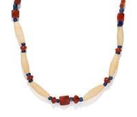A Near Eastern Carnelian and Quartz Bead Necklace
