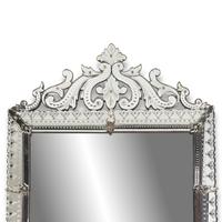 A Venetian Etched and Beveled Glass Mirror