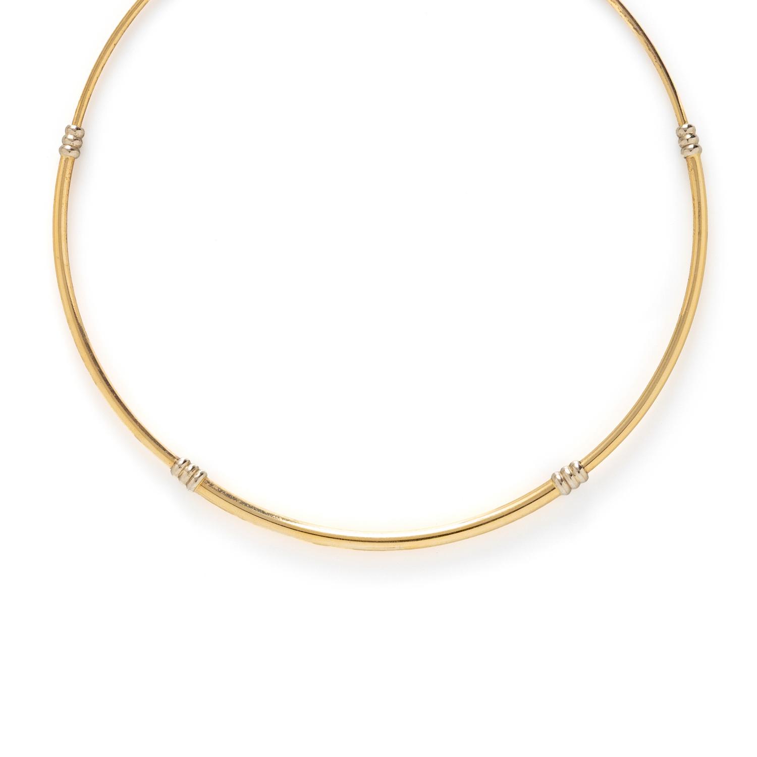 BICOLOR GOLD COLLAR NECKLACE