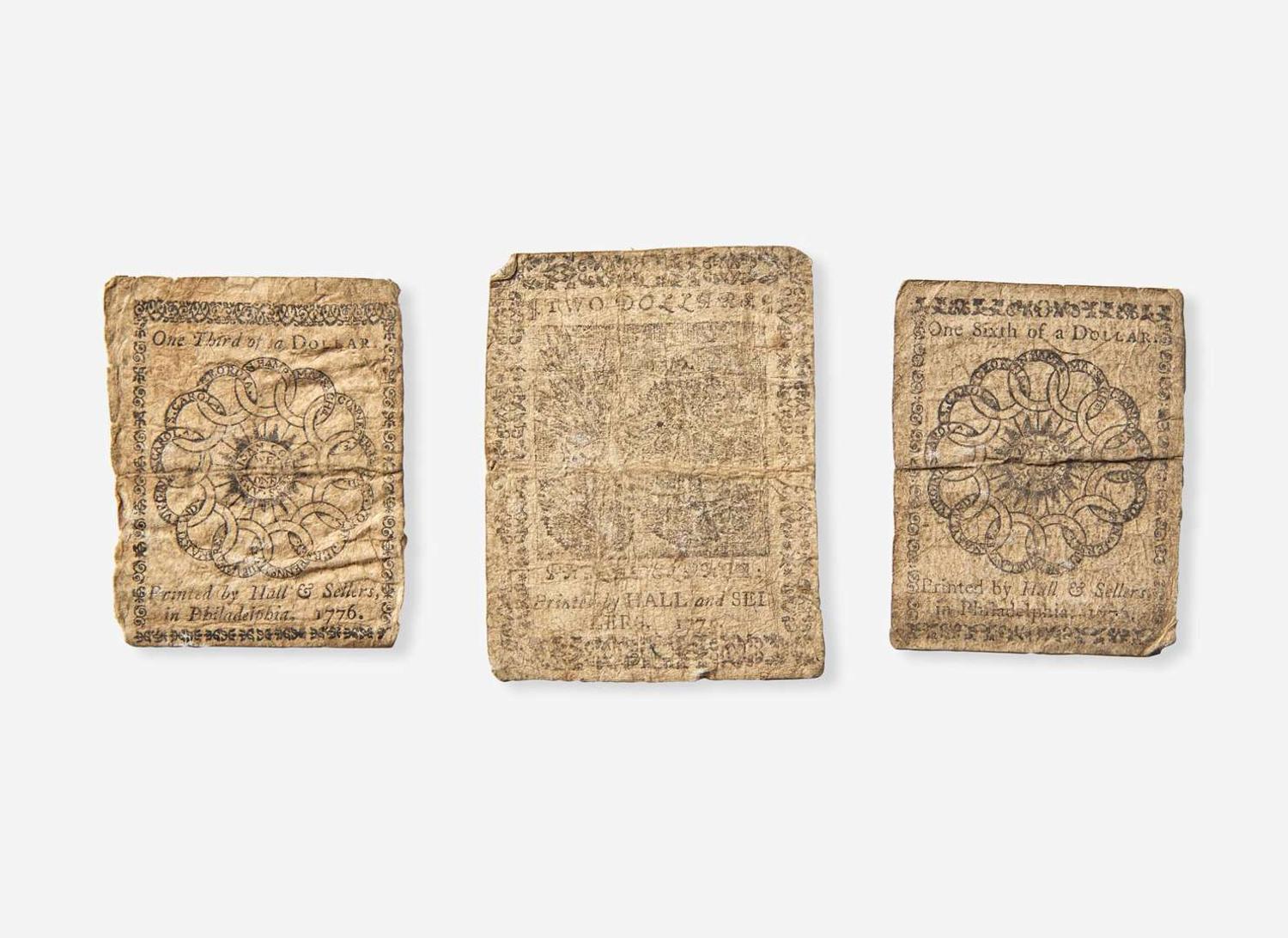 A tooled, dated and initialed leather pocketbook, belonging to Robert Morris, Sr. (1711-1750) and Robert Morris, Jr. (1734-1806), dated "1737"
