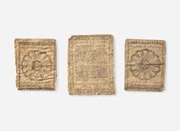 A tooled, dated and initialed leather pocketbook, belonging to Robert Morris, Sr. (1711-1750) and Robert Morris, Jr. (1734-1806), dated "1737"