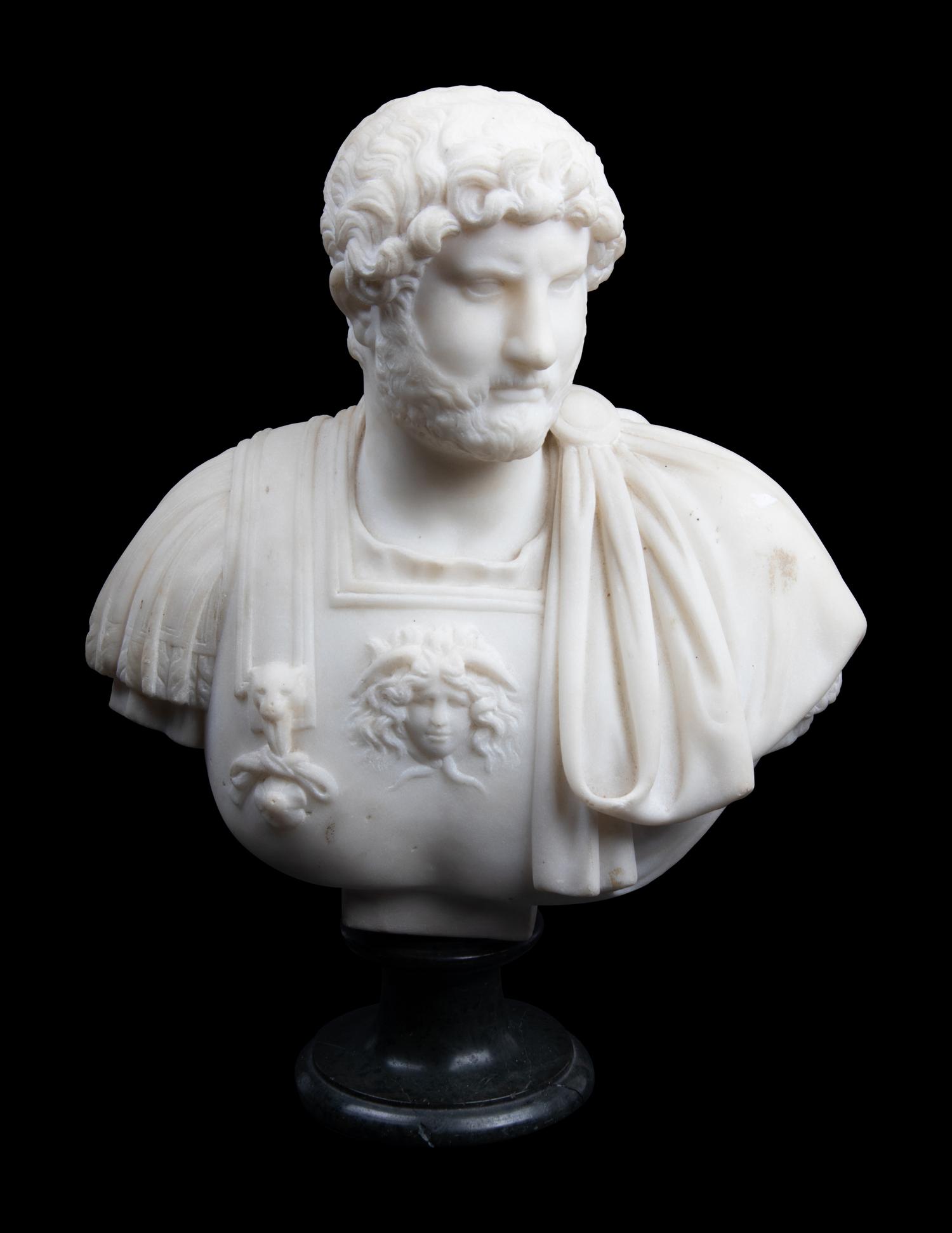 A Continental Marble Bust After the Antique