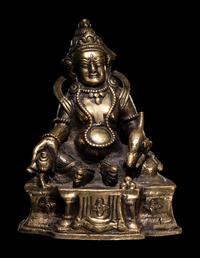 A Sino-Tibetan Gilt Bronze Figure of a Bodhisattva Vaisravana
