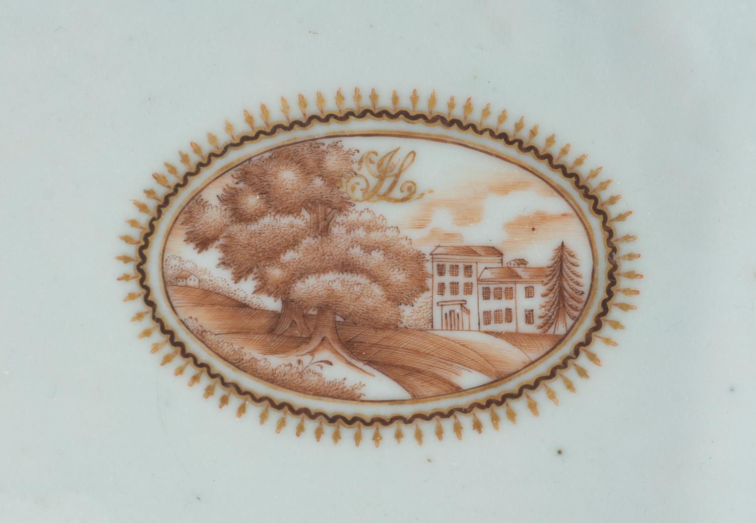 Four Chinese Export Parcel Gilt Porcelain Articles