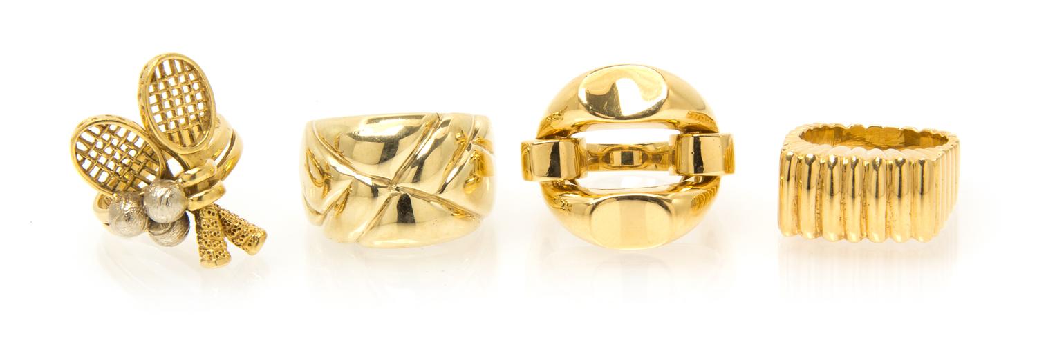 A Collection of Yellow Gold Rings, 29.10 dwts.