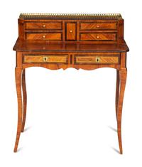 A Louis XV Style Kingwood and Tulipwood Writing Table