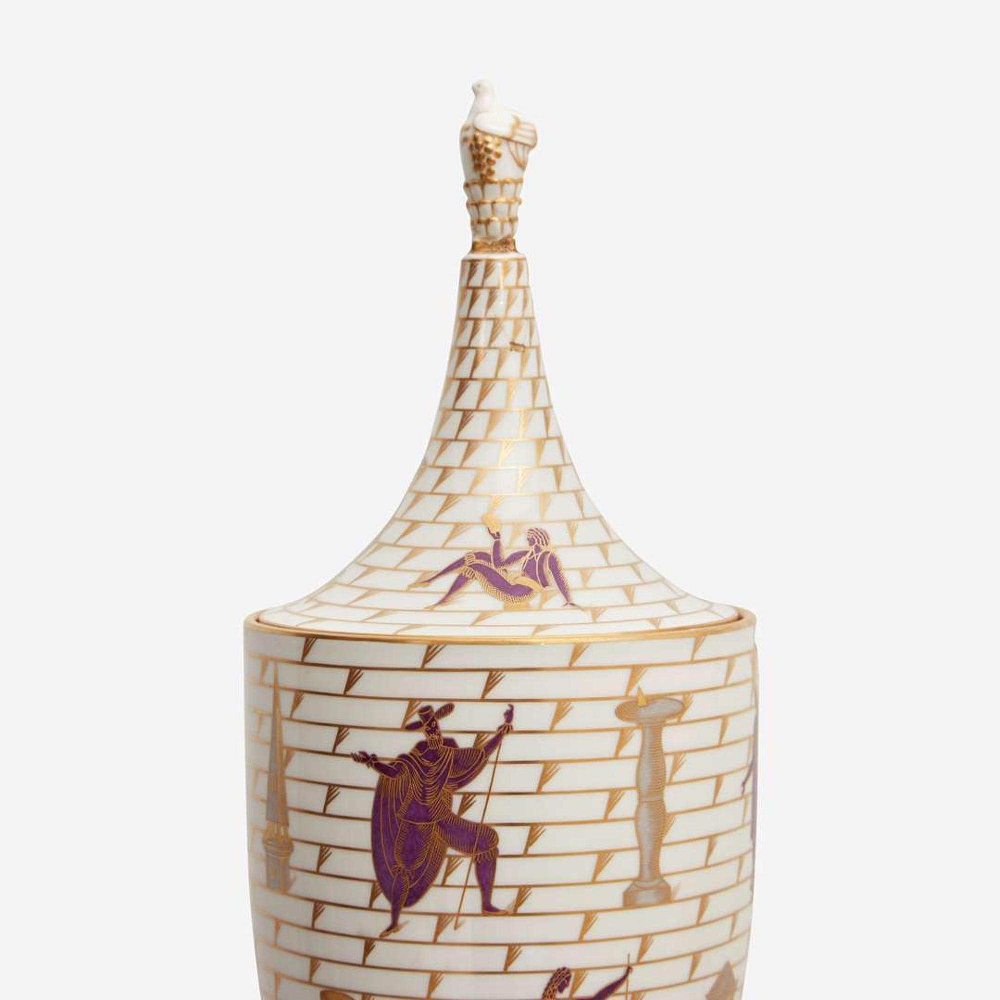 Gio Ponti "La Passeggiata Archeologica" Urn, Richard-Ginori, Italy, circa 1927