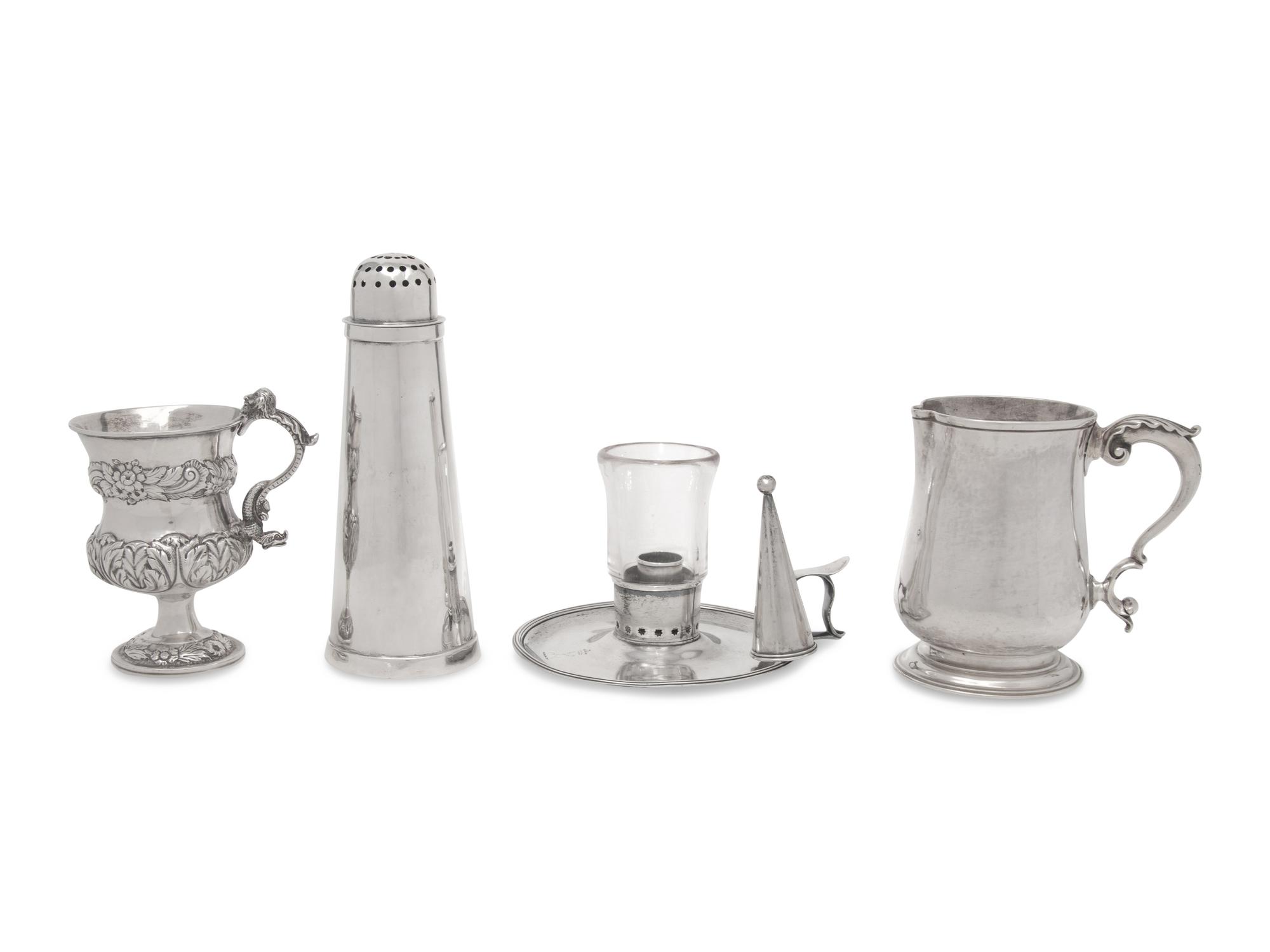 A Group of Four Georgian Silver Hollowware Articles