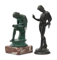 Two Grand Tour Bronze Figures Depicting Narcissus and Spinario