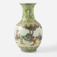 A Chinese famille rose-decorated "Boys" vase 粉彩嬰戲瓶