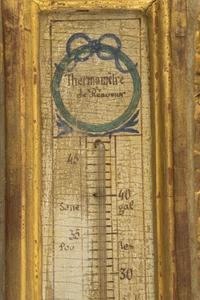 A French Painted and Parcel Gilt Barometer