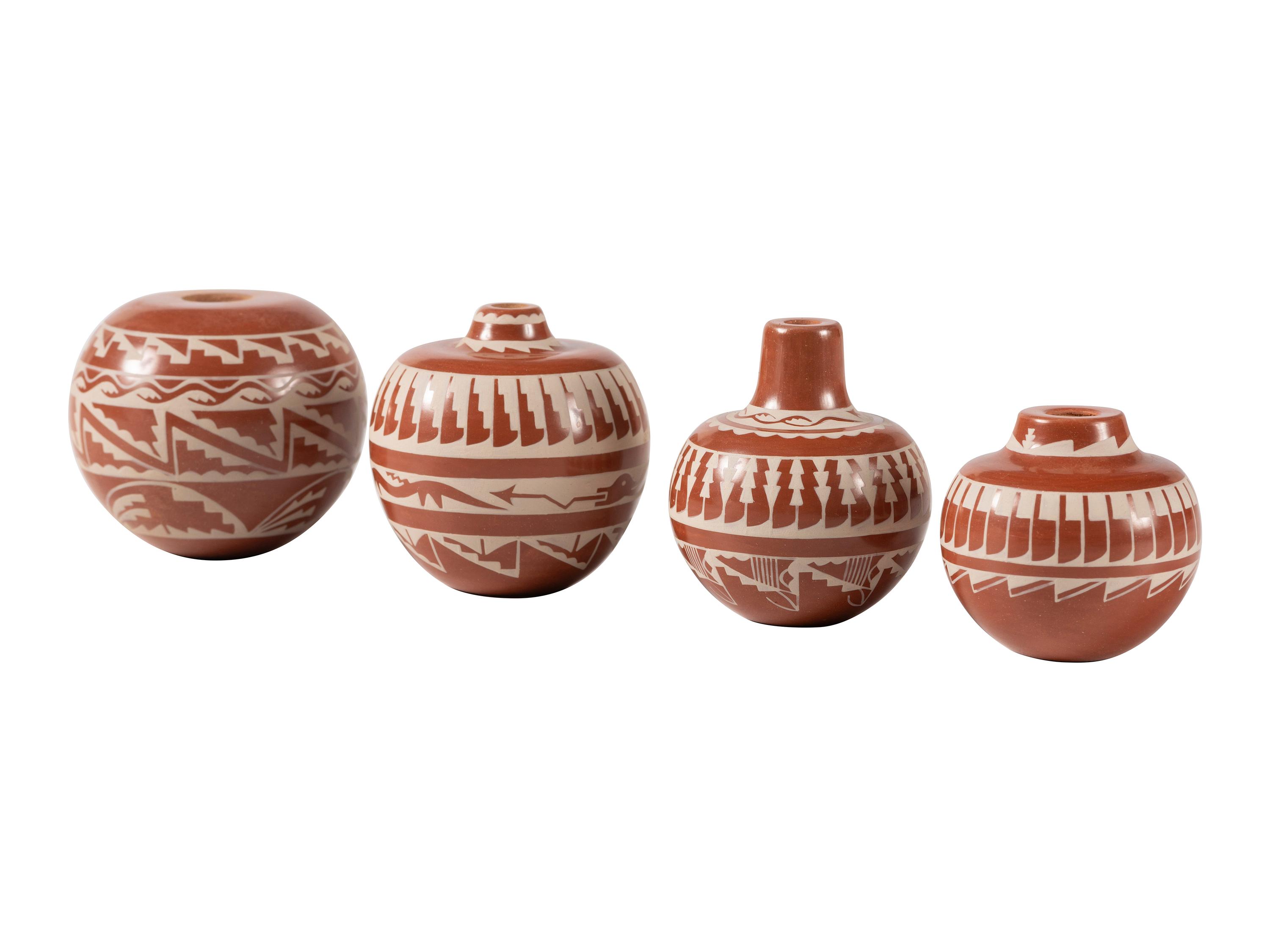 Miniature White-on-Red Pottery