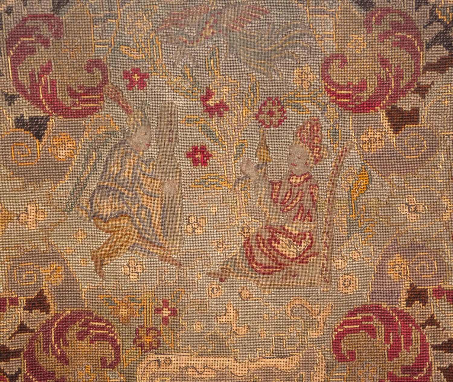 A George II Style Needlepoint-Upholstered Mahogany Settee