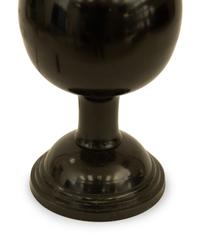 A Pair of Black Glazed Porcelain Table Lamps
