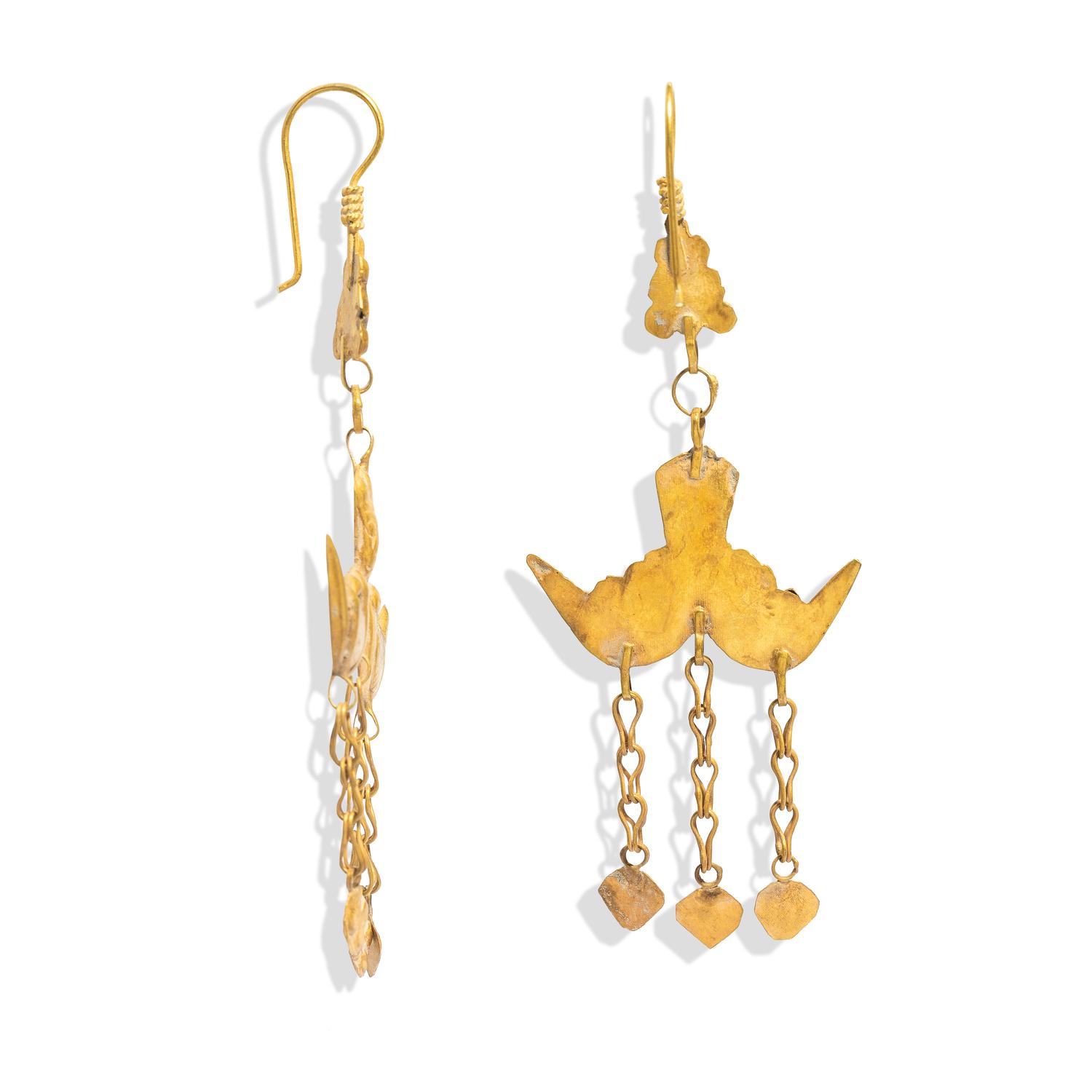 A Pair of Sasanian Style Gold Earrings
