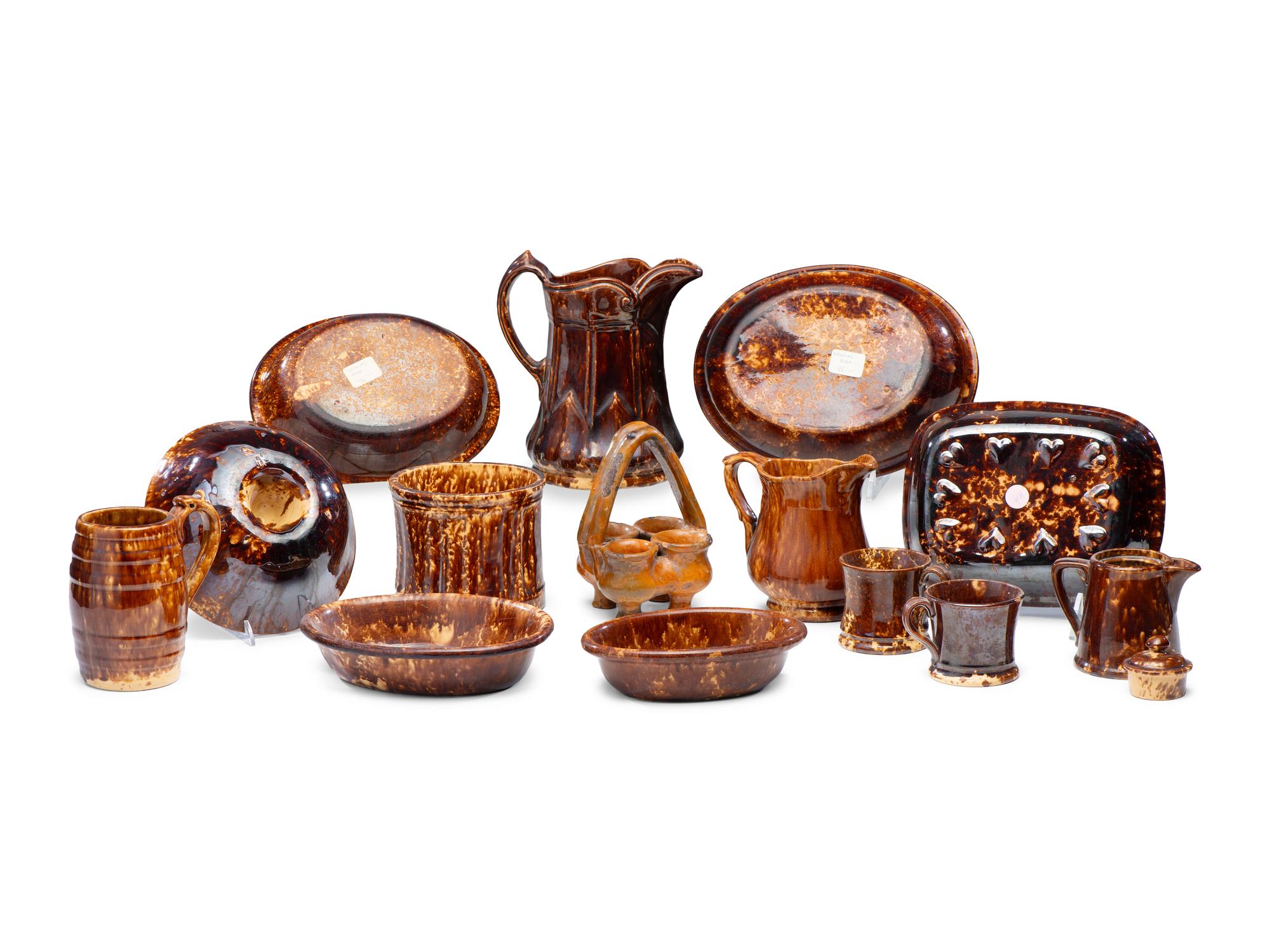 Thirteen Rockingham Glazed Table Articles