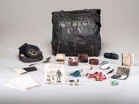 [CIVIL WAR]. Knapsack with contents carried by Private Charles L. Taylor, Company K, 16th Connecticut Volunteer Infantry.