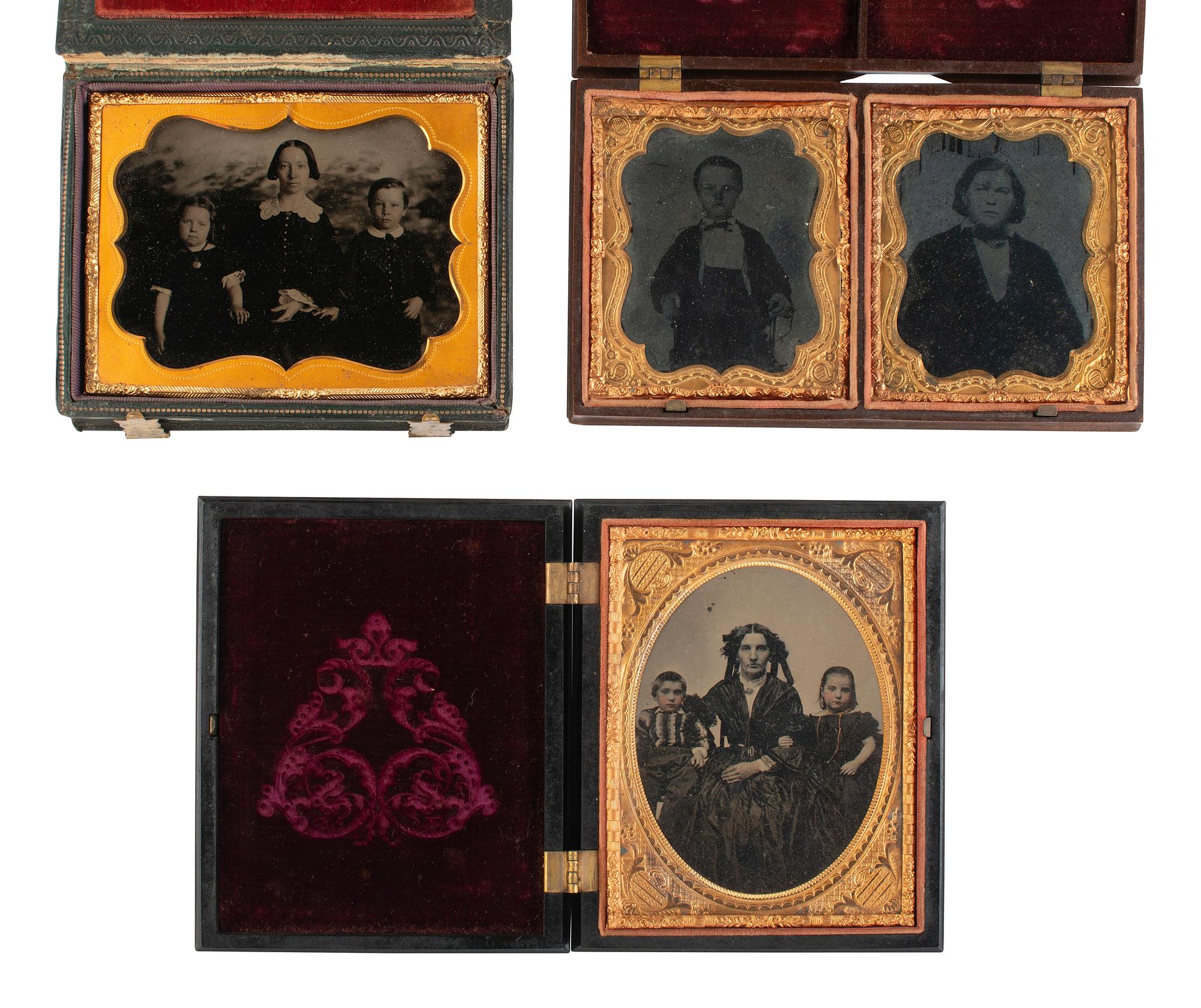 [EARLY PHOTOGRAPHY]. 19 assorted images featuring children & babies, mostly ambrotypes & tintypes.