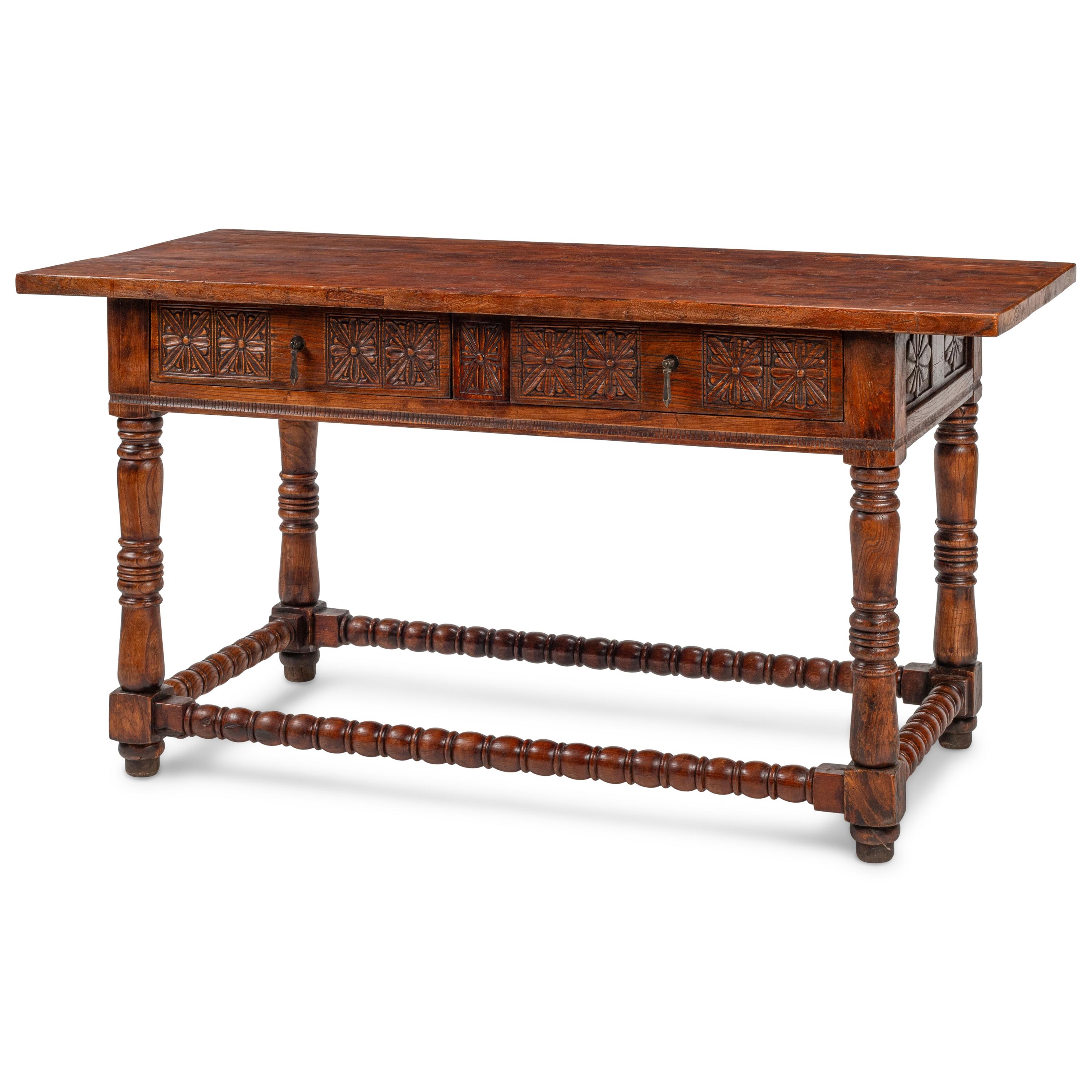 A Spanish Renaissance Style Walnut Library Table