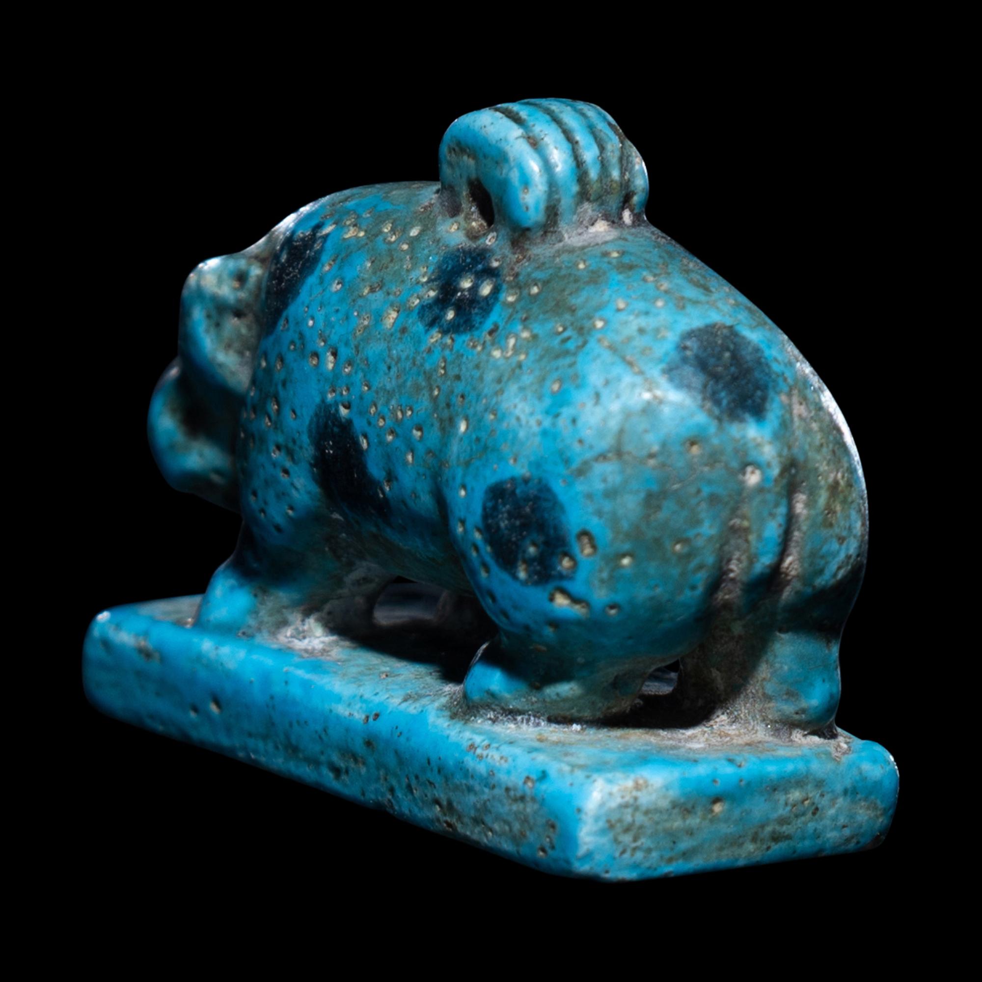 An Egyptian Faience Hippopotamus