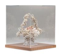 A Victorian Shellwork Basket of Flowers