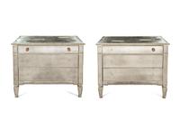 A Pair of Regency Style Mirrored Cabinets