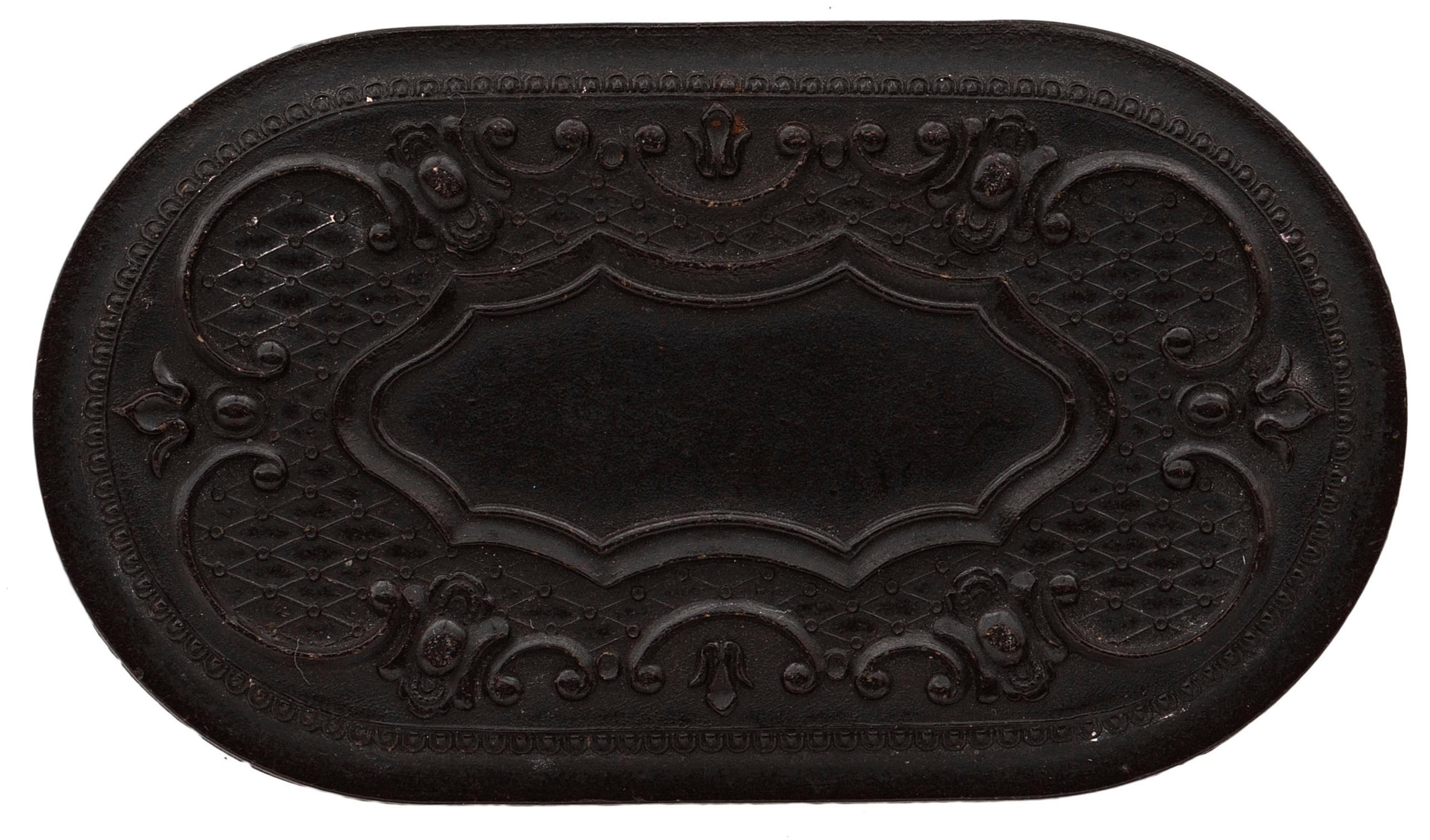 [EARLY PHOTOGRAPHY - UNION CASES]. A Very Rare geometric "double oreo" case containing tintype portraits of a man and woman [Berg 3-451/3-452].