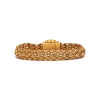 ANTIQUE, YELLOW GOLD MESH BUCKLE BRACELET