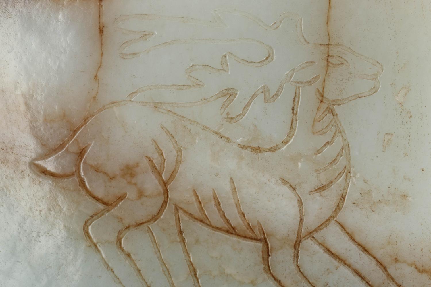 A Chinese Export Carved Jade Axe