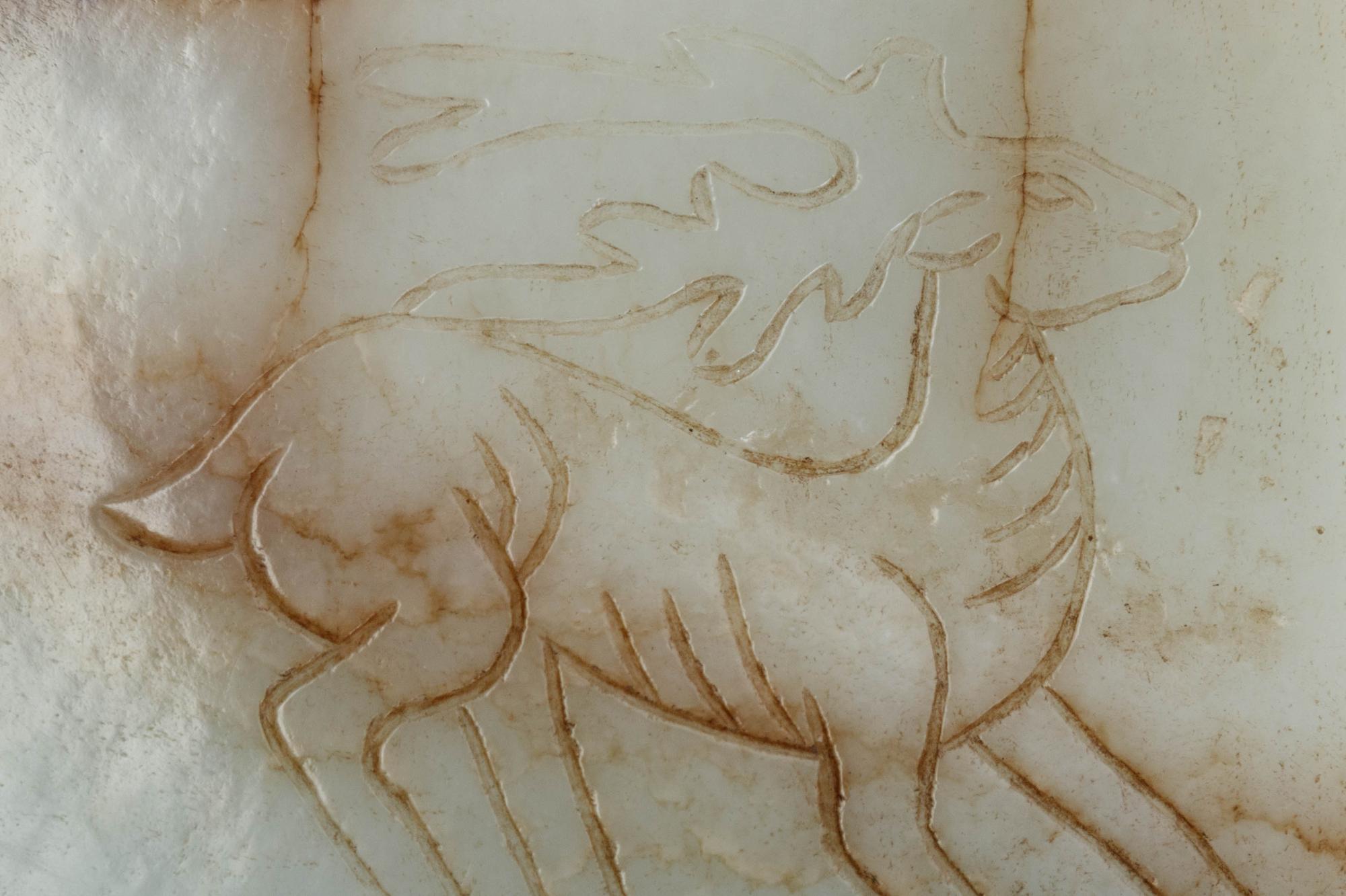 A Chinese Export Carved Jade Axe