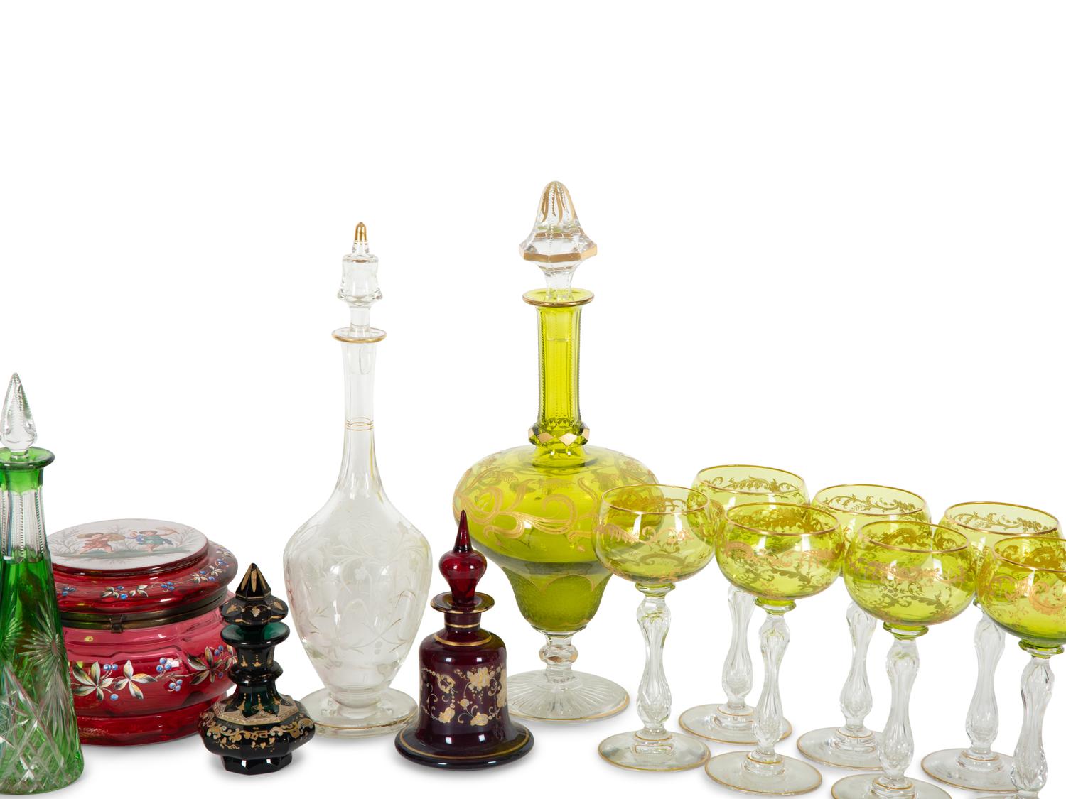 A Collection of Glass Stemware and Table Articles