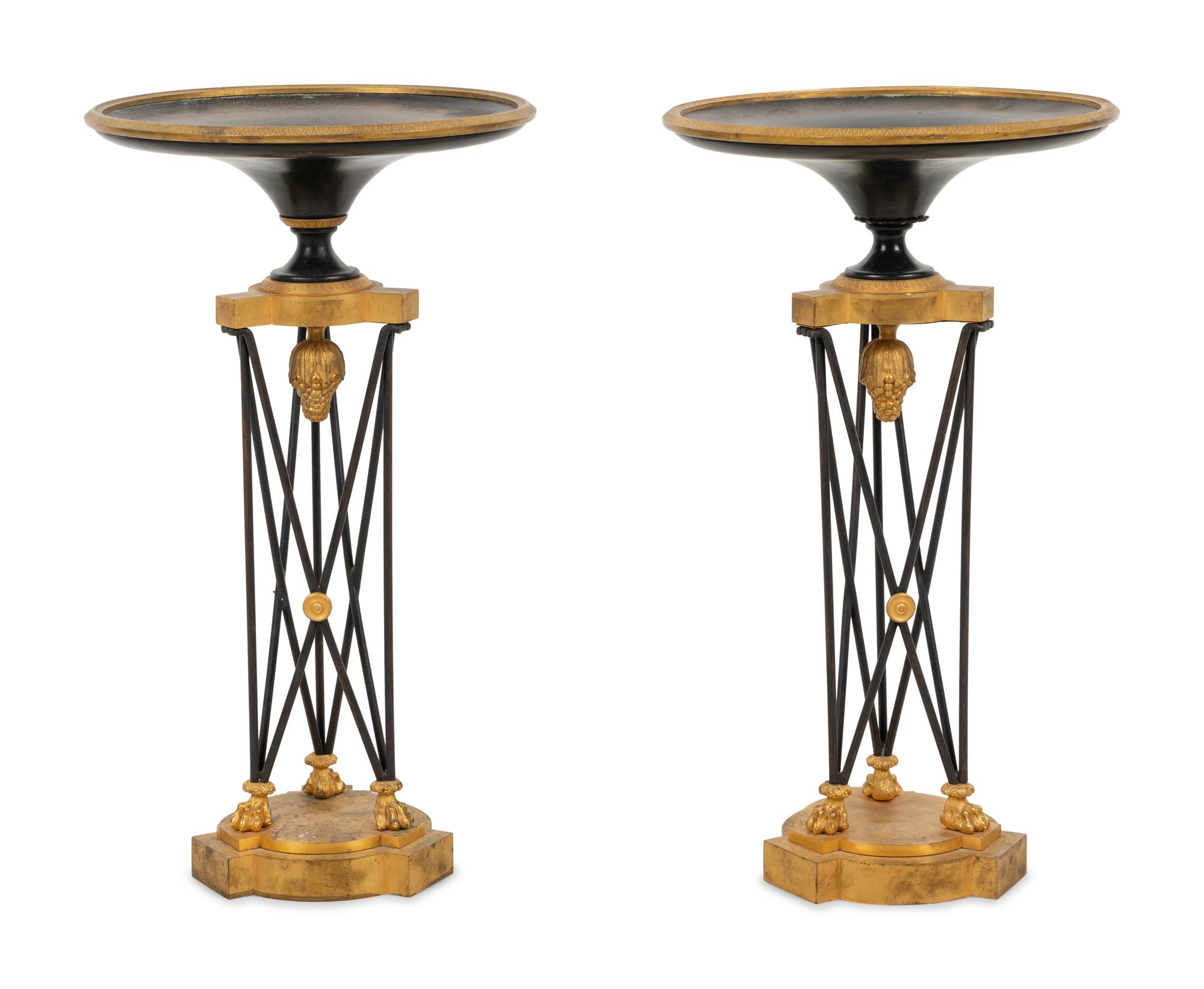 A Pair of Grand Tour Gilt and Patinated Bronze Athéniennes