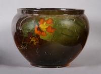 A Weller Louwelsa Pottery Jardiniere, Height 8 1/2 inches.