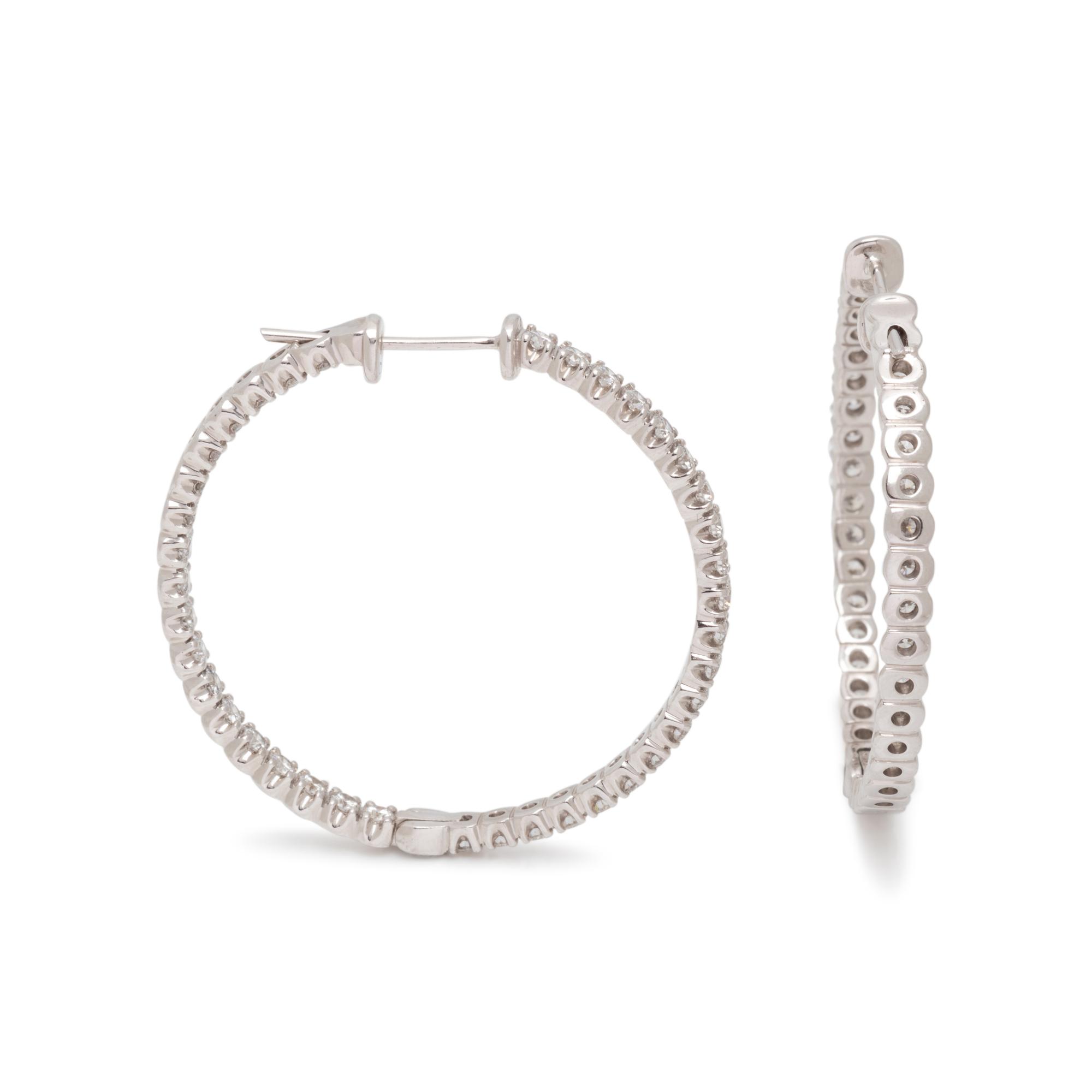 TIFFANY & CO. DIAMOND 'METRO' HOOP EARRINGS