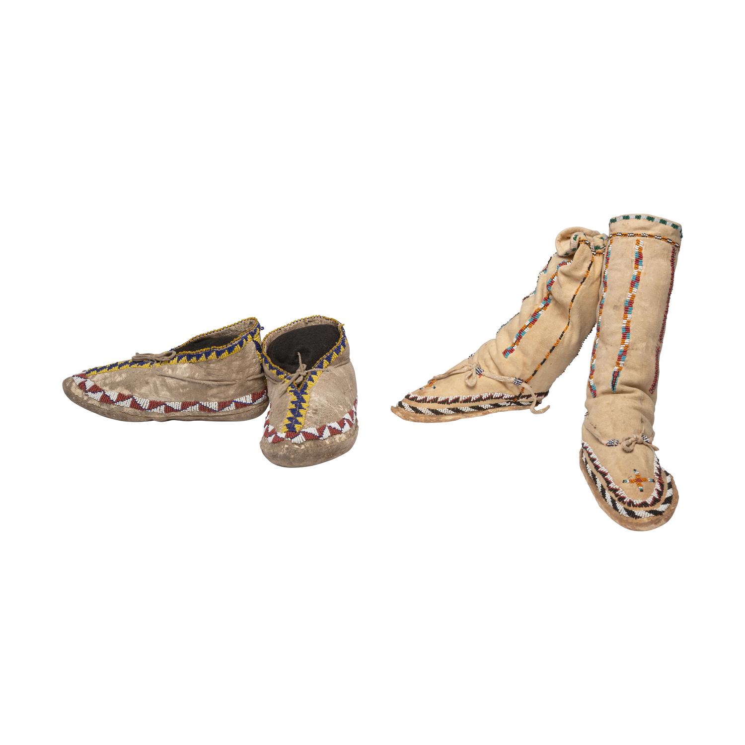 Apache Beaded Hide Moccasins
