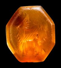 A Roman Carnelian Ring Stone with a Mythological Creature