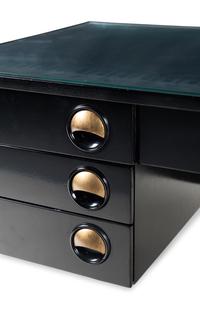 A Contemporary Black Lacquer Finish Desk