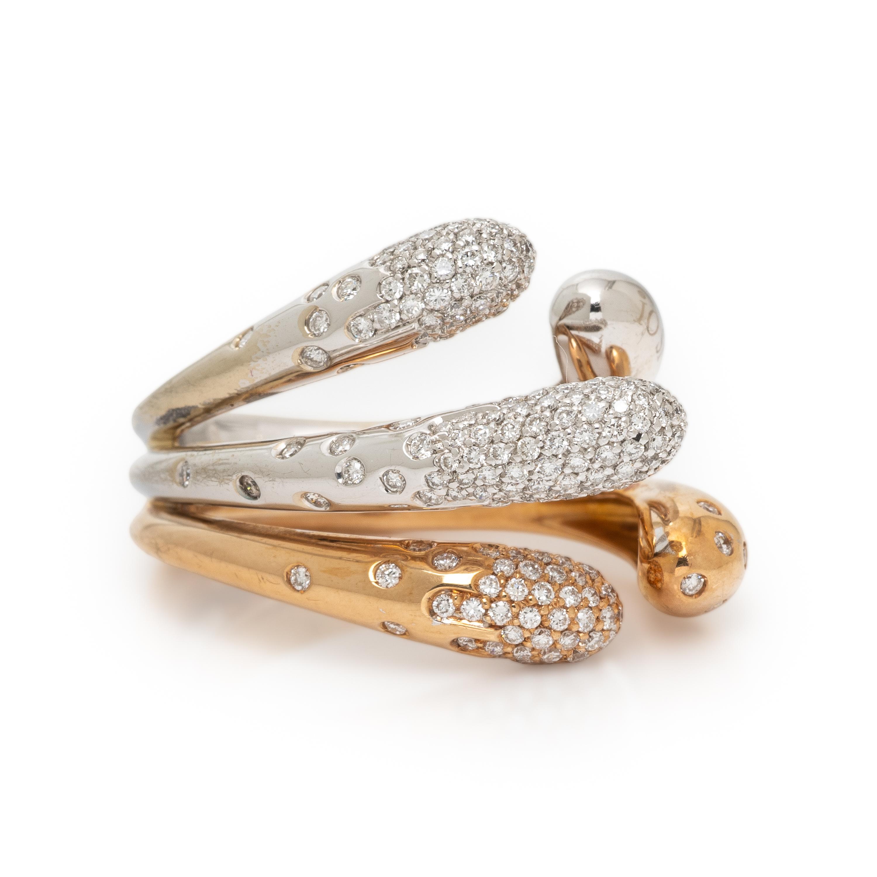 Io Sì, Diamond and Bicolor Gold Ring