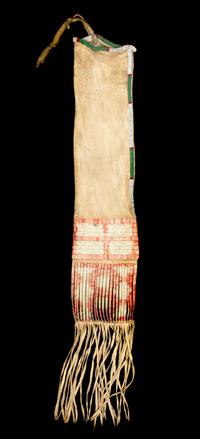 A Hidasta Beaded and Quill Pipe Bag Length overall 34 x width 6 inches.