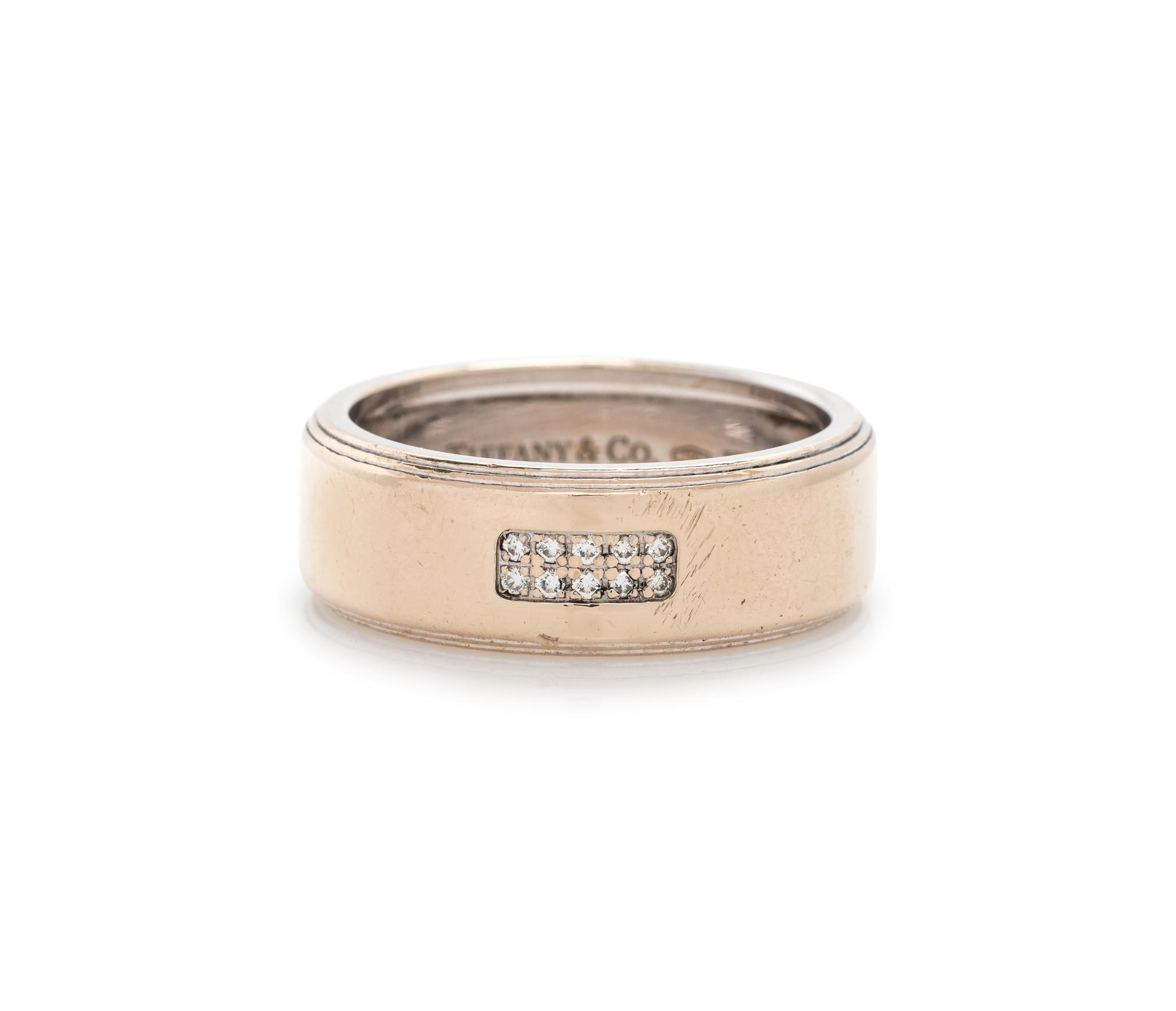 TIFFANY & CO., ITALY, BICOLOR GOLD AND DIAMOND 'CENTURY' RING
