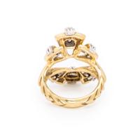 DIAMOND AND BICOLOR GOLD RING WITH JACKET